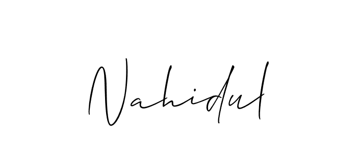 The best way (Allison_Script) to make a short signature is to pick only two or three words in your name. The name Nahidul include a total of six letters. For converting this name. Nahidul signature style 2 images and pictures png