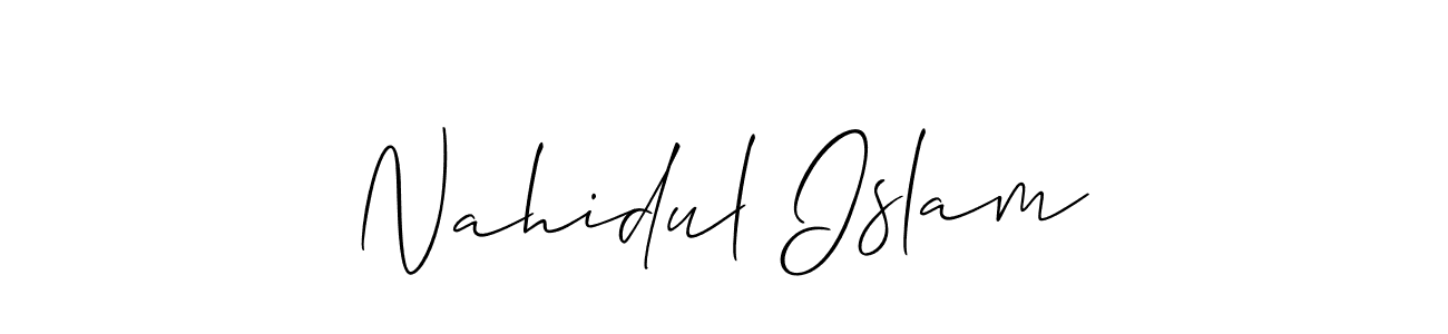 Allison_Script is a professional signature style that is perfect for those who want to add a touch of class to their signature. It is also a great choice for those who want to make their signature more unique. Get Nahidul Islam name to fancy signature for free. Nahidul Islam signature style 2 images and pictures png