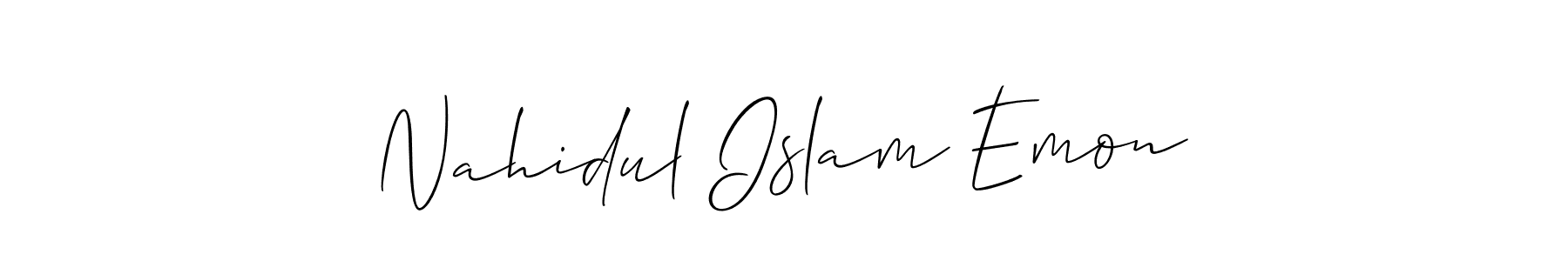 Similarly Allison_Script is the best handwritten signature design. Signature creator online .You can use it as an online autograph creator for name Nahidul Islam Emon. Nahidul Islam Emon signature style 2 images and pictures png