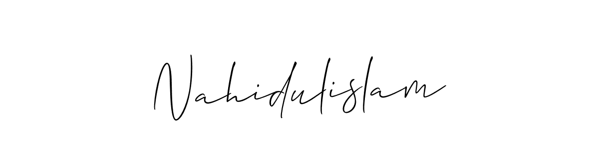 The best way (Allison_Script) to make a short signature is to pick only two or three words in your name. The name Nahidulislam include a total of six letters. For converting this name. Nahidulislam signature style 2 images and pictures png