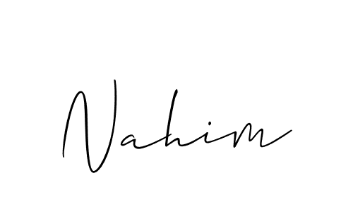 The best way (Allison_Script) to make a short signature is to pick only two or three words in your name. The name Nahim include a total of six letters. For converting this name. Nahim signature style 2 images and pictures png