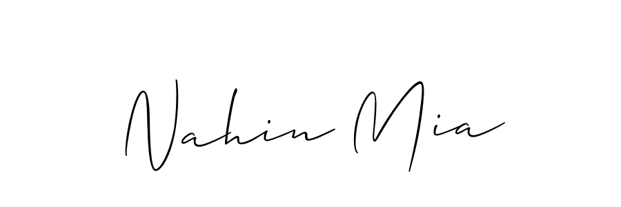 Design your own signature with our free online signature maker. With this signature software, you can create a handwritten (Allison_Script) signature for name Nahin Mia. Nahin Mia signature style 2 images and pictures png