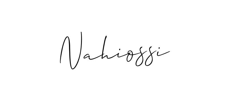 Also You can easily find your signature by using the search form. We will create Nahiossi name handwritten signature images for you free of cost using Allison_Script sign style. Nahiossi signature style 2 images and pictures png