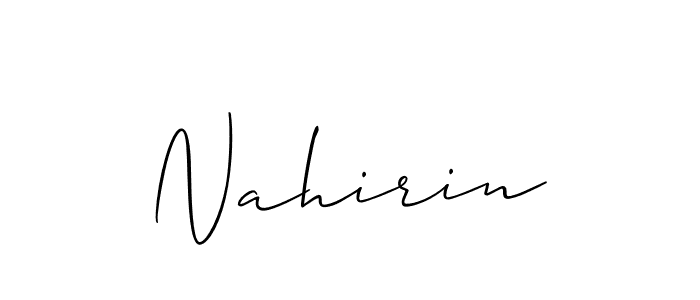 Use a signature maker to create a handwritten signature online. With this signature software, you can design (Allison_Script) your own signature for name Nahirin. Nahirin signature style 2 images and pictures png