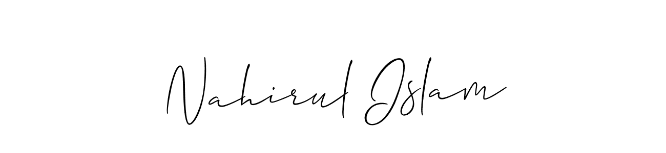Also You can easily find your signature by using the search form. We will create Nahirul Islam name handwritten signature images for you free of cost using Allison_Script sign style. Nahirul Islam signature style 2 images and pictures png