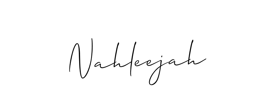 How to make Nahleejah signature? Allison_Script is a professional autograph style. Create handwritten signature for Nahleejah name. Nahleejah signature style 2 images and pictures png