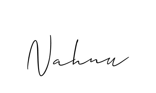 Make a beautiful signature design for name Nahnu. With this signature (Allison_Script) style, you can create a handwritten signature for free. Nahnu signature style 2 images and pictures png