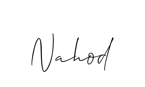 Make a beautiful signature design for name Nahod. With this signature (Allison_Script) style, you can create a handwritten signature for free. Nahod signature style 2 images and pictures png