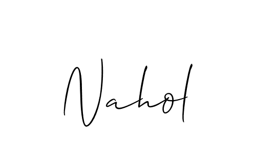 It looks lik you need a new signature style for name Nahol. Design unique handwritten (Allison_Script) signature with our free signature maker in just a few clicks. Nahol signature style 2 images and pictures png
