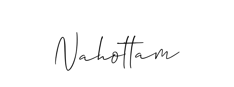 The best way (Allison_Script) to make a short signature is to pick only two or three words in your name. The name Nahottam include a total of six letters. For converting this name. Nahottam signature style 2 images and pictures png