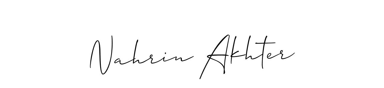 You should practise on your own different ways (Allison_Script) to write your name (Nahrin Akhter) in signature. don't let someone else do it for you. Nahrin Akhter signature style 2 images and pictures png