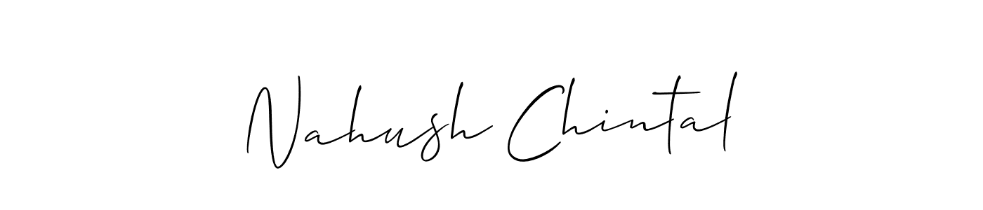 Make a beautiful signature design for name Nahush Chintal. With this signature (Allison_Script) style, you can create a handwritten signature for free. Nahush Chintal signature style 2 images and pictures png