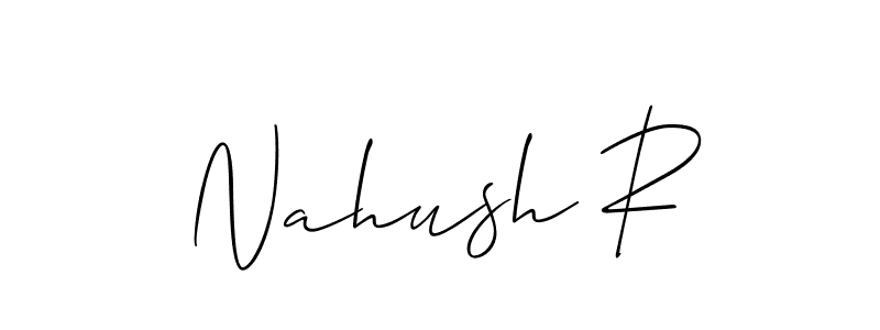 Nahush R stylish signature style. Best Handwritten Sign (Allison_Script) for my name. Handwritten Signature Collection Ideas for my name Nahush R. Nahush R signature style 2 images and pictures png