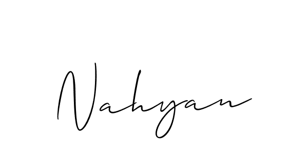 The best way (Allison_Script) to make a short signature is to pick only two or three words in your name. The name Nahyan include a total of six letters. For converting this name. Nahyan signature style 2 images and pictures png