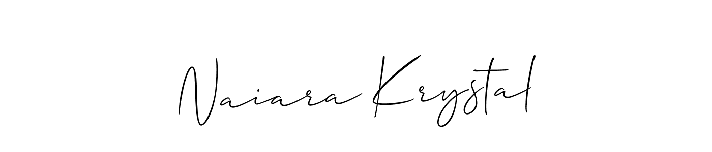 How to Draw Naiara Krystal signature style? Allison_Script is a latest design signature styles for name Naiara Krystal. Naiara Krystal signature style 2 images and pictures png