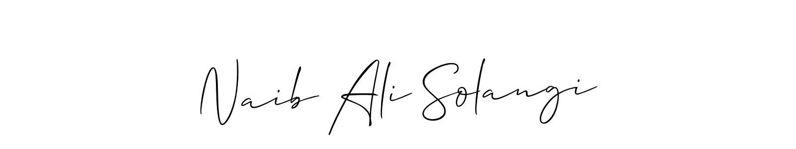 Create a beautiful signature design for name Naib Ali Solangi. With this signature (Allison_Script) fonts, you can make a handwritten signature for free. Naib Ali Solangi signature style 2 images and pictures png