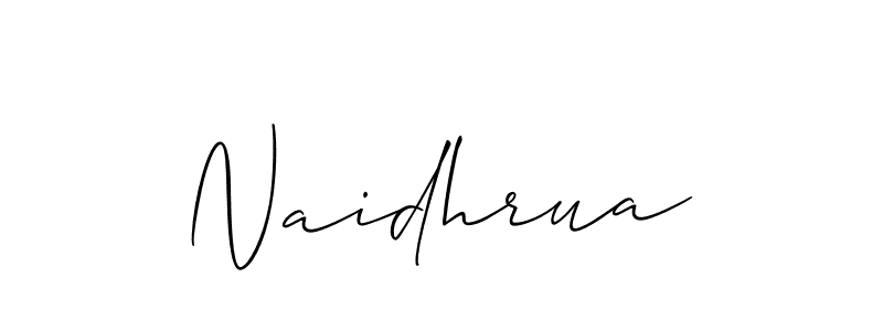 Make a short Naidhrua signature style. Manage your documents anywhere anytime using Allison_Script. Create and add eSignatures, submit forms, share and send files easily. Naidhrua signature style 2 images and pictures png