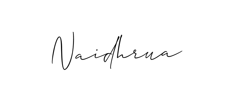 How to make Naidhrua signature? Allison_Script is a professional autograph style. Create handwritten signature for Naidhrua name. Naidhrua signature style 2 images and pictures png