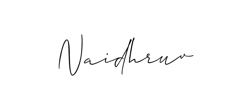 Design your own signature with our free online signature maker. With this signature software, you can create a handwritten (Allison_Script) signature for name Naidhruv. Naidhruv signature style 2 images and pictures png