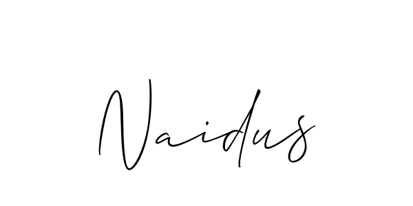 Similarly Allison_Script is the best handwritten signature design. Signature creator online .You can use it as an online autograph creator for name Naidus. Naidus signature style 2 images and pictures png