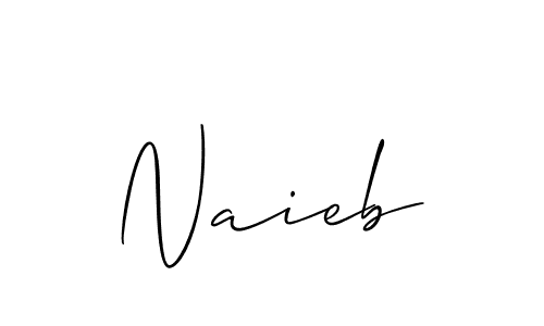Create a beautiful signature design for name Naieb. With this signature (Allison_Script) fonts, you can make a handwritten signature for free. Naieb signature style 2 images and pictures png