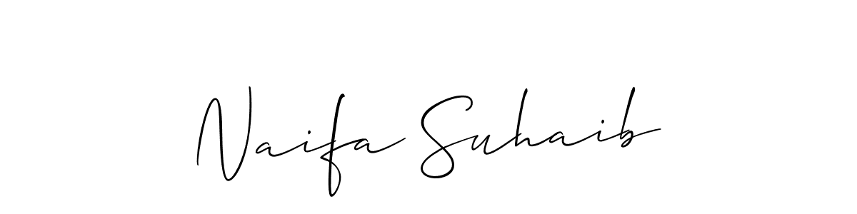 Make a short Naifa Suhaib signature style. Manage your documents anywhere anytime using Allison_Script. Create and add eSignatures, submit forms, share and send files easily. Naifa Suhaib signature style 2 images and pictures png