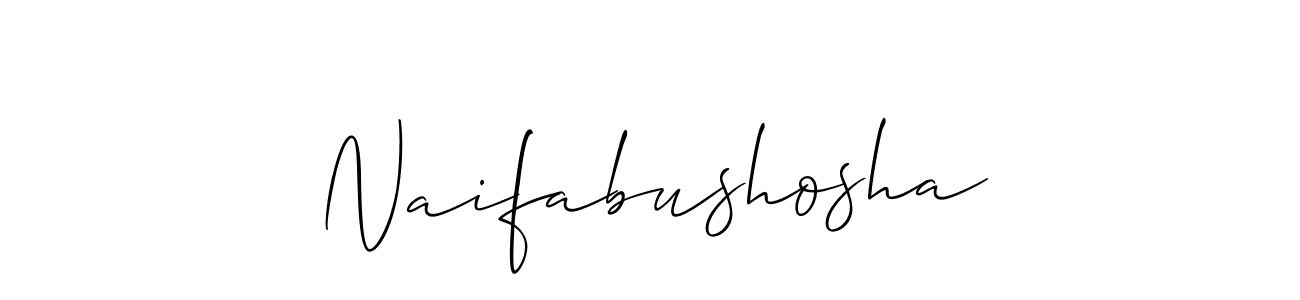 Use a signature maker to create a handwritten signature online. With this signature software, you can design (Allison_Script) your own signature for name Naifabushosha. Naifabushosha signature style 2 images and pictures png