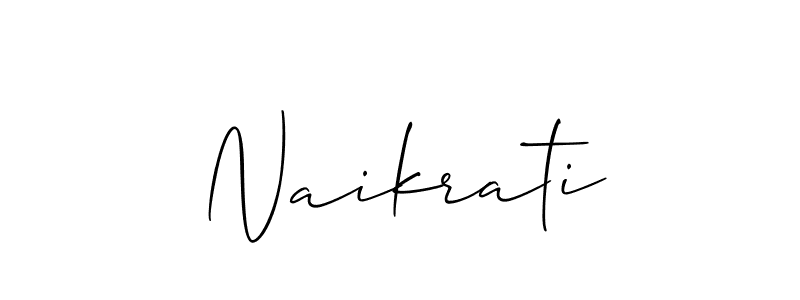 The best way (Allison_Script) to make a short signature is to pick only two or three words in your name. The name Naikrati include a total of six letters. For converting this name. Naikrati signature style 2 images and pictures png