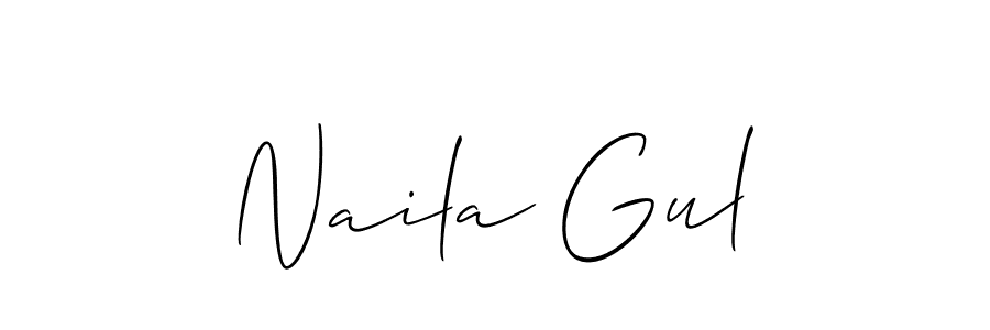 Use a signature maker to create a handwritten signature online. With this signature software, you can design (Allison_Script) your own signature for name Naila Gul. Naila Gul signature style 2 images and pictures png