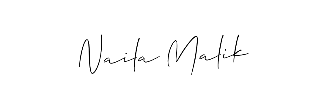 Create a beautiful signature design for name Naila Malik. With this signature (Allison_Script) fonts, you can make a handwritten signature for free. Naila Malik signature style 2 images and pictures png