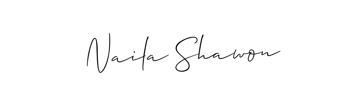 Naila Shawon stylish signature style. Best Handwritten Sign (Allison_Script) for my name. Handwritten Signature Collection Ideas for my name Naila Shawon. Naila Shawon signature style 2 images and pictures png