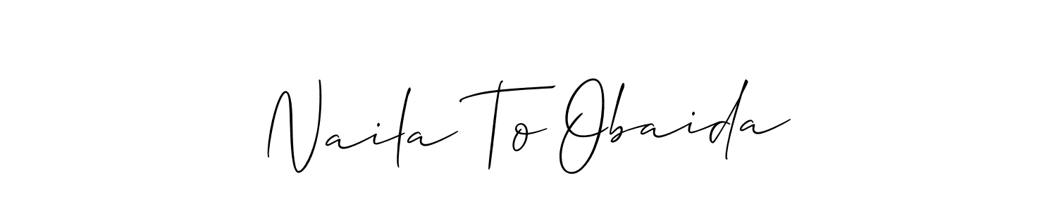 Also You can easily find your signature by using the search form. We will create Naila To Obaida name handwritten signature images for you free of cost using Allison_Script sign style. Naila To Obaida signature style 2 images and pictures png