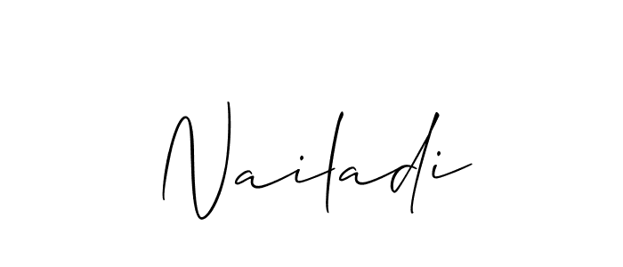 How to make Nailadi signature? Allison_Script is a professional autograph style. Create handwritten signature for Nailadi name. Nailadi signature style 2 images and pictures png