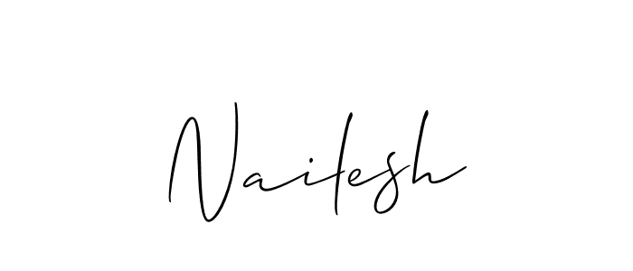 Make a beautiful signature design for name Nailesh. With this signature (Allison_Script) style, you can create a handwritten signature for free. Nailesh signature style 2 images and pictures png