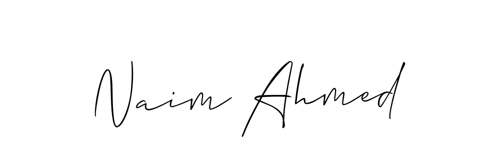 Design your own signature with our free online signature maker. With this signature software, you can create a handwritten (Allison_Script) signature for name Naim Ahmed. Naim Ahmed signature style 2 images and pictures png