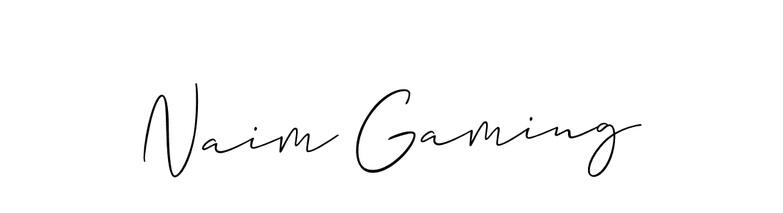 Make a beautiful signature design for name Naim Gaming. With this signature (Allison_Script) style, you can create a handwritten signature for free. Naim Gaming signature style 2 images and pictures png