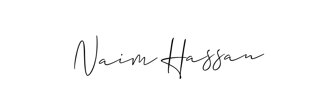 You should practise on your own different ways (Allison_Script) to write your name (Naim Hassan) in signature. don't let someone else do it for you. Naim Hassan signature style 2 images and pictures png