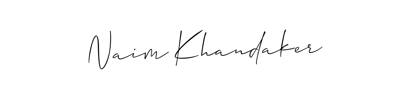 How to make Naim Khandaker signature? Allison_Script is a professional autograph style. Create handwritten signature for Naim Khandaker name. Naim Khandaker signature style 2 images and pictures png