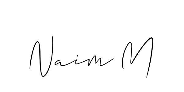 It looks lik you need a new signature style for name Naim M. Design unique handwritten (Allison_Script) signature with our free signature maker in just a few clicks. Naim M signature style 2 images and pictures png