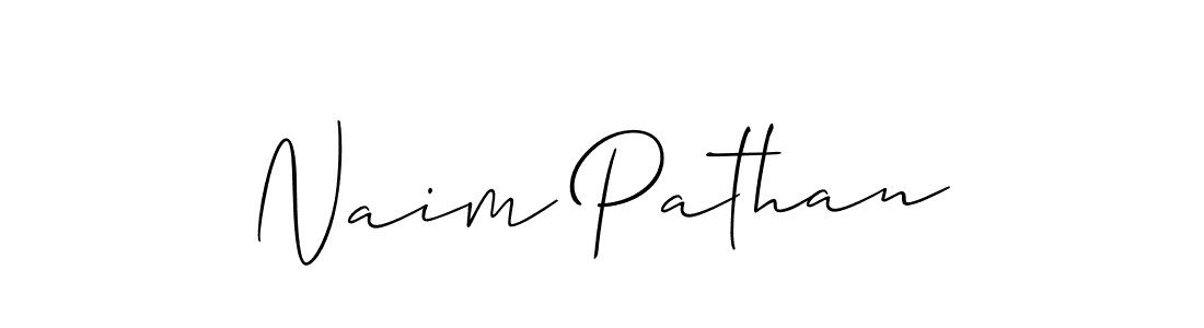 The best way (Allison_Script) to make a short signature is to pick only two or three words in your name. The name Naim Pathan include a total of six letters. For converting this name. Naim Pathan signature style 2 images and pictures png