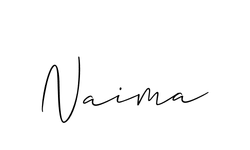 if you are searching for the best signature style for your name Naima. so please give up your signature search. here we have designed multiple signature styles  using Allison_Script. Naima signature style 2 images and pictures png