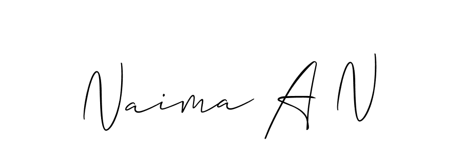 if you are searching for the best signature style for your name Naima A N. so please give up your signature search. here we have designed multiple signature styles  using Allison_Script. Naima A N signature style 2 images and pictures png