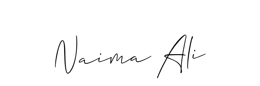 Make a beautiful signature design for name Naima Ali. With this signature (Allison_Script) style, you can create a handwritten signature for free. Naima Ali signature style 2 images and pictures png