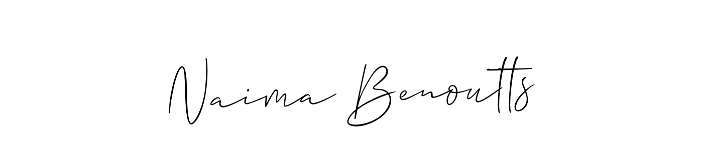 Check out images of Autograph of Naima Benoutts name. Actor Naima Benoutts Signature Style. Allison_Script is a professional sign style online. Naima Benoutts signature style 2 images and pictures png