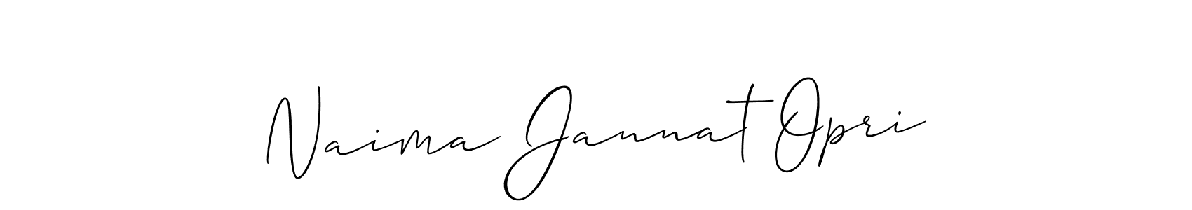 Make a beautiful signature design for name Naima Jannat Opri. With this signature (Allison_Script) style, you can create a handwritten signature for free. Naima Jannat Opri signature style 2 images and pictures png