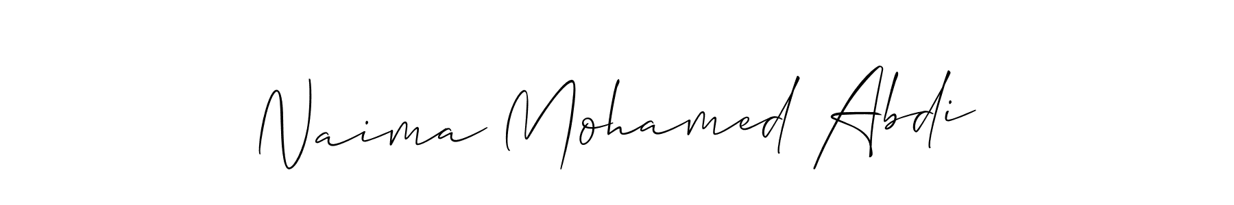 Similarly Allison_Script is the best handwritten signature design. Signature creator online .You can use it as an online autograph creator for name Naima Mohamed Abdi. Naima Mohamed Abdi signature style 2 images and pictures png