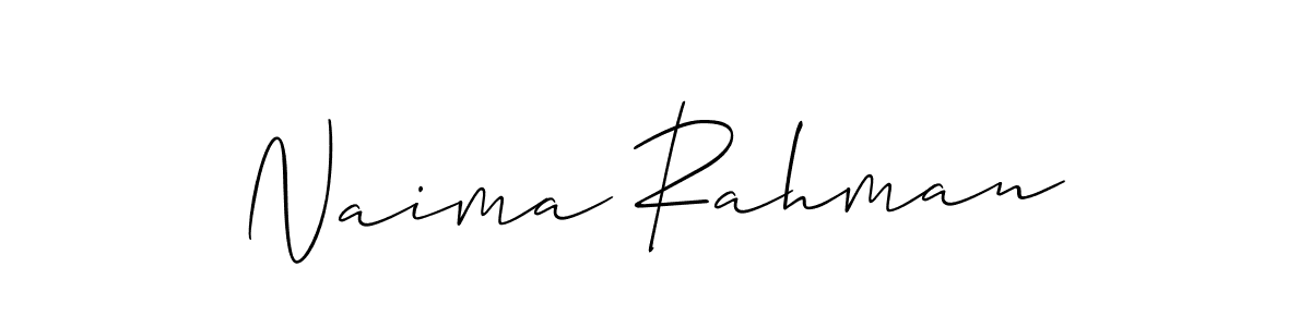 Use a signature maker to create a handwritten signature online. With this signature software, you can design (Allison_Script) your own signature for name Naima Rahman. Naima Rahman signature style 2 images and pictures png