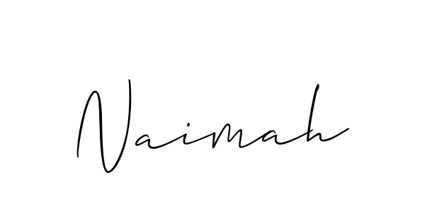 Create a beautiful signature design for name Naimah. With this signature (Allison_Script) fonts, you can make a handwritten signature for free. Naimah signature style 2 images and pictures png