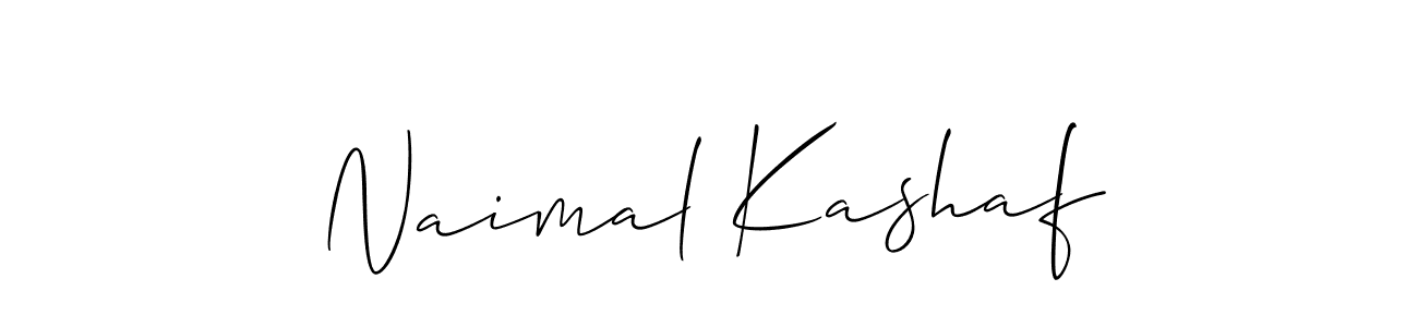 Use a signature maker to create a handwritten signature online. With this signature software, you can design (Allison_Script) your own signature for name Naimal Kashaf. Naimal Kashaf signature style 2 images and pictures png