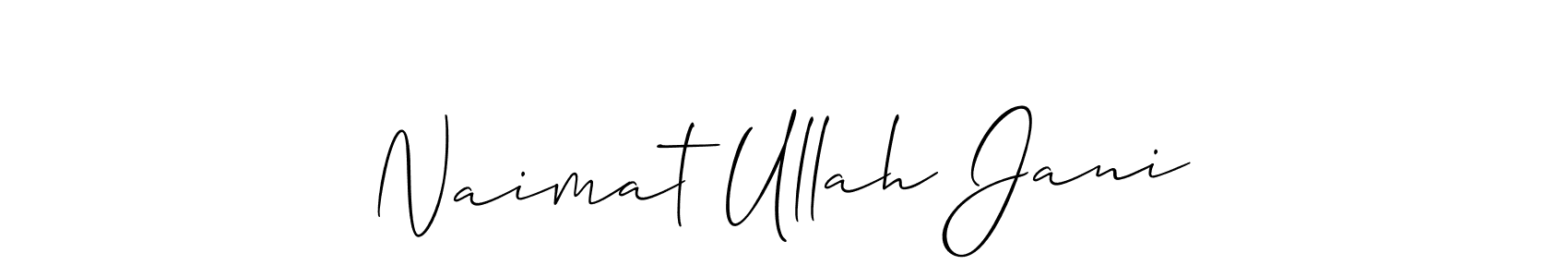 Use a signature maker to create a handwritten signature online. With this signature software, you can design (Allison_Script) your own signature for name Naimat Ullah Jani. Naimat Ullah Jani signature style 2 images and pictures png